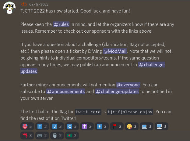 First half of flag on Discord announcement